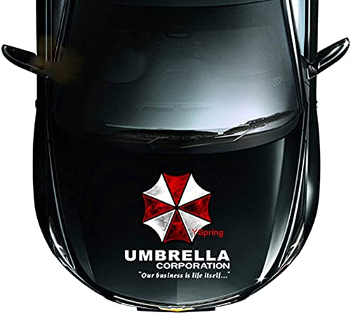 YSpring Resident Evil Car Front Cover Decal Umbrella Corporation Logo Sticker Auto Body Vinyl Sticker for Vehicles (Style K - White fonts-1pcs-19.7in)