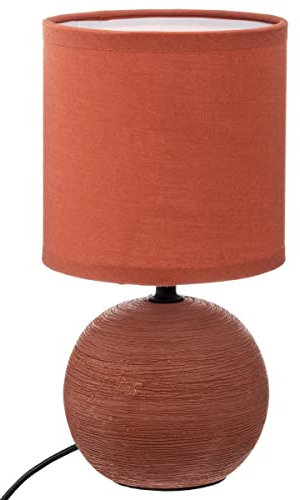 Atmosphera - Lampe Timeo terracotta striée - céramique H25 cm