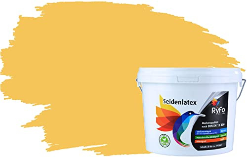 RyFo Colors Seidenlatex Trend Gelbtöne Maisgelb 3l - bunte Innenfarbe, weitere Gelb Farbtöne und Größen erhältlich