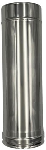 Tuyau double paroi en acier inoxydable AISI 316, longueur 1000 mm, tuyau de cheminée avec isolation en laine de roche (150-200 mm)