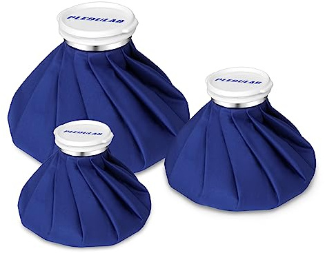 Pledulab Ice Bag for Injuries, 3 Pack (6/9/11) Reusable Hot & Cold Therapy Pack, No-Leak Screw Cap for Sports Injuries, Pain Relief, Swelling, Headaches