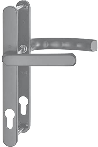 Drückergarnitur LIÈGE - Schmalschild 24 mm, Griff flach,67-72,Edelstahl-Effekt