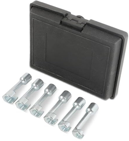 6 Pezzi Chiavi a Bussola per Iniettore Diesel 12PT 1/2 Drive, PLAYOCCAR Kit Chiave Dinamometrica Aperta Tipo L (Dimensioni 12/14/16/17/18/19 mm)