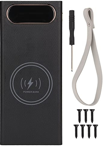 Scatola Fai da Te Power Bank, Custodia per Batteria Ricarica Wireless Universale 16x18650 Batteria, Ricarica Rapida, Visualizzazione Accurata del Livello della Batteria, per Smartphone, Tablet
