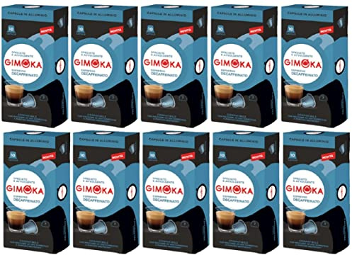 Gimoka Mélange Espresso Décaféiné intensité 7/13-100 Capsules Aluminium - Compatibles avec les machines à café à usage domestique Nespresso* - Produit en Italie (lot de 10 x 10)