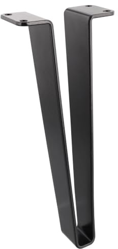 WAGNER Möbelbein/Möbelfuß/Tischbein/Sofafuß - V-Style - 13/85 x 40 x 200 mm, Stahl pulverbeschichtet schwarz matt, filigraner und edler Retro Look mit Loft Charakter - 12062001