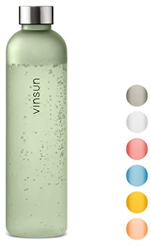 VINSUN Borraccia 650ml in Tritan - Riutilizzabile, Senza BPA, Bevande Gassate - Bottiglia Acqua Sostenibile per Palestra, Bici, Sport, Scuola, Università - Verde
