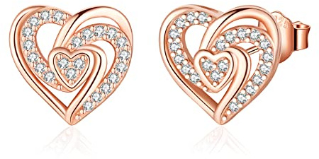 Jrêveinfini Herz Ohrringe Silber 925 Damen, Hypoallergene Ohrstecker Damen Geschenke für Frauen Mama Zum Muttertag