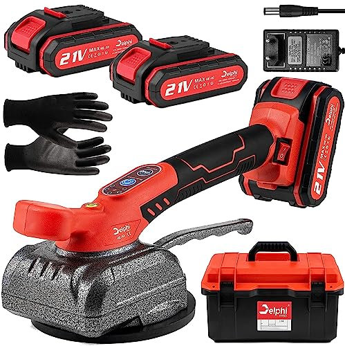 Delphi Fliesenleger Maschine Elektrische Fliesen Vibrator Mit Saugnapf Durchmesser 130 mm, Leistung 800W, 21V 80kg Aufnahmekapazität Fliesen Fliesenleger Maschine Kofferset