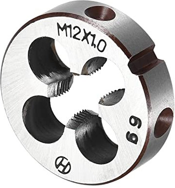 CoCud 1Stk Rund Schneideisen Metrisch M12 x 1 Gewinde 9SiCr Legierung Werkzeug Stahl Schraube Fräsen Werkzeuge - (Anwendung: für Machine Gewinde Reparatur)