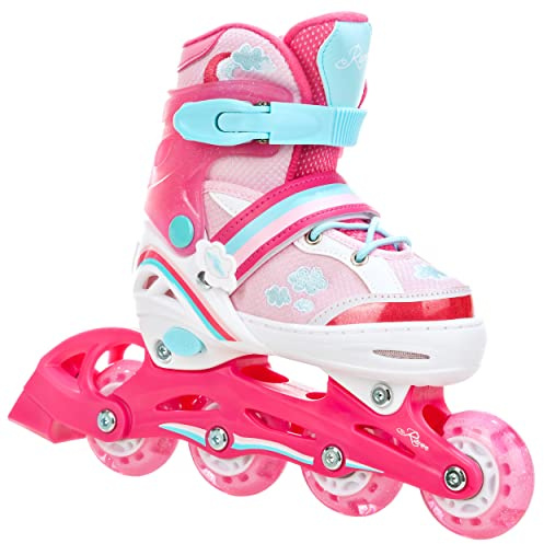 RAVEN Inline Skates Pattini in linea per bambini ragazze regolabili (Zoya, 30-33 (18,5cm-20,5cm))