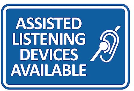 Signs ByLITA Classic Framed Assisted Listening Devices Available Sign (Blue) - Large