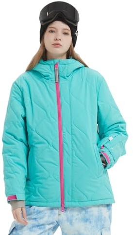 Bluemagic SkiJacken für Damen, Skianzüge Schneeanzüge Outdoor Funktionsjacke, Winddicht Warm und Atmungsaktiv Reißverschlussöffnung(Blau,XL)