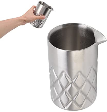 Rührglas Cocktail Edelstahl, Cocktail-Mixglas, 14×8.5cm, Bar Mischkrug doppelwandig, Edelstahl-Cocktail-Shaker, unzerbrechlich Rostschutz, Für Cocktails, Bar, Rührkrug Zum Rühren Von Getränken