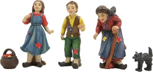 FADEDA 5X Hänsel und Gretel/Höhe:10 cm/handbemalt/detailgetreue Krippen Figuren - Weihnachten Tisch Dekoration Krippe Zubehör