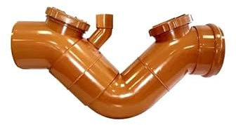 Sifone firenze orizzontale fognatura con sfiato (2 Tappi) - Diametro 125