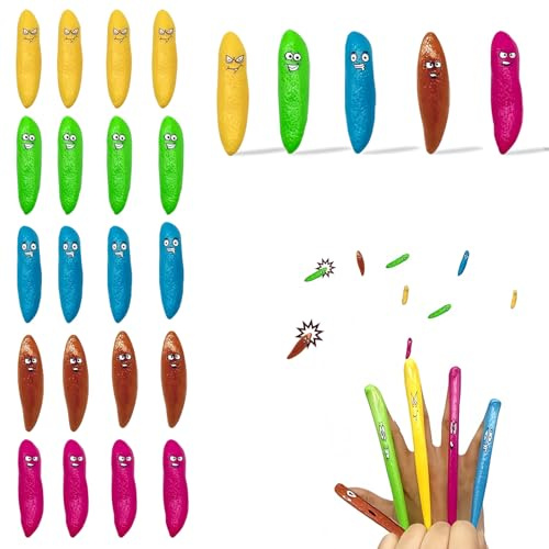 COSORO 20 Stück Schleuder Poop Spielzeug Slingshot Poop Finger Toys,Dehnbare Lustig Gummi Kacke Katapult Spielzeug für Kinder,Anti-Stress Stressabbau Kinder Geburtstagsgeschenk Partygeschenk