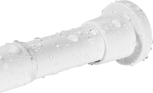 Duschvorhangstange ohne Bohren, Teleskopstange Duschstange zum Klemmen Weiß 73-194cm, Gardinenstange für Badezimmer, Kleiderkammer, Privatbereich, Shower Curtain Rod