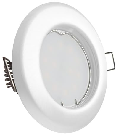 CONCEPTRUN LED Einbaustrahler weiß | rund | Lochmaß Ø 55mm - 75mm | Einbautiefe 64mm | Anschlussfertig mit GU10 230V Fassung Farbe 5W LED warmweiß GU10 230V