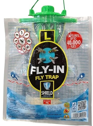 LastShield Piège à mouches XL avec leurre - Lot de 4 - Attrape 40 000 mouches - Sac à mouches - Attrape-mouches - Écologique et non toxique