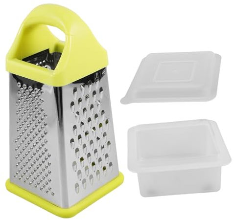 BRIGHTFUFU Rallador De Caja Inoxidable Cortador De Verduras y Queso Con Caja De Almacenamiento Herramientas De Cocina