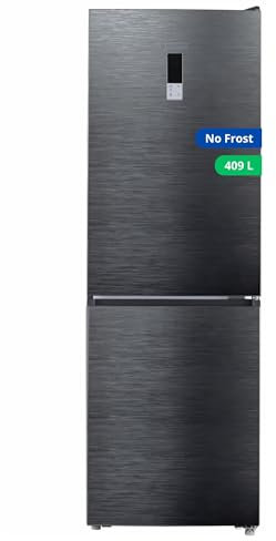 GEDTECH Réfrigérateur combiné GCB409NFDX congélateur bas 409L (267L + 142L) - No Frost (Pas de Givre) - Dark Inox