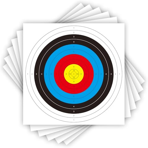 20 Sheets Bullseye Archery Target,Standard Archery Shooting Targets Paper 10 Rings Targets Face Accessories for Hunting Shooting Training Practice(42x42cm/62x62cm)