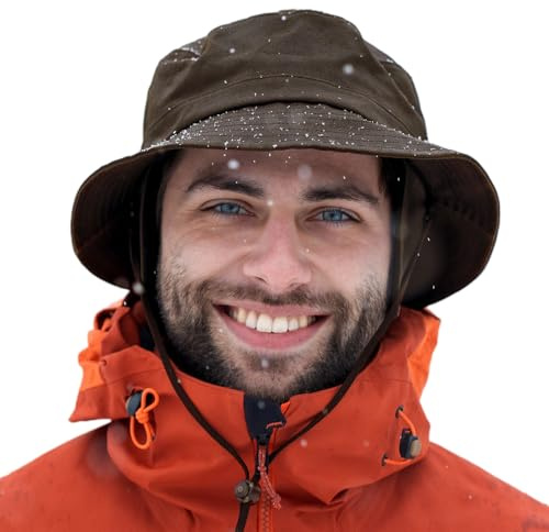 TOP-EX L/XL/XXL Sombrero de Invierno Impermeable Unisex, Sombreros Tipo Bucket con Forro Polar Cálido, Sombreros de Lluvia para Exteriores para Días Fríos y Lluviosos, Ajustable | Plegable |