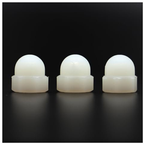 M3 M4 M5 M6 M8 M10 M12 Weiß Schwarz Nylon Hutmuttern Kunststoff Dekorative Abdeckung Halbkreis Eichelmutter(White,M3 20pcs)