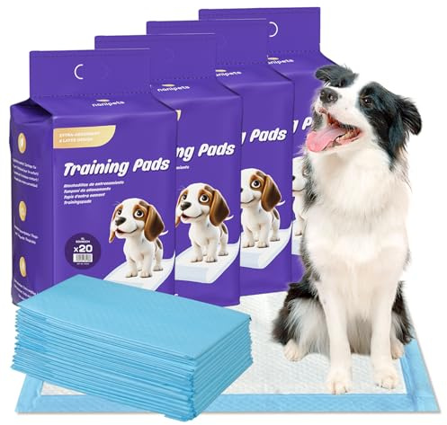Nanipets® Trainingspad für Hunde Welpenunterlagen, Superabsorbierendes & Auslaufsichere Wickelunterlagen, 60 x 90 cm Extra Große, Dicke Pet Pads, 80 Stück