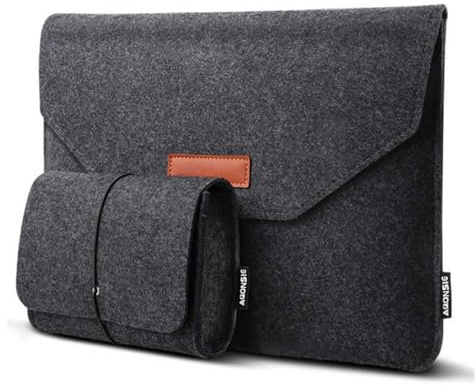 Laptoptasche aus Filz, ultradünn, kompatibel mit Asus, Dell, HP, Microsoft, Notebook, Chromebook, Ultrabook, Apple MacBook Air Pro 38,1 cm (15,6 Zoll), Dunkelgrau, 39,6 cm (15,6 Zoll)