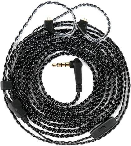 KBEAR - Cavo IEM KS1 2m, CCZ C01 4N OFC, cavo di ricambio aggiornato per CCZ Melody, DC01 PRO, MC02, DC02, DC03, NC01, KS2, Storm (2m, pin TFZ con microfono, nero)