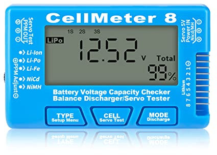 Hanzete Digital Battery Checker 8 in 1 Li-ion Battery Tester Lipo LiFe NiMH Voltage Tester