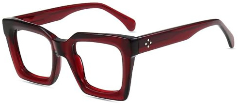 firmoo Blaulichtfilter Brille Damen Herren Übergroß Quadratisch Brille UV Blaufilter Brille Vollrandbrille gegen Augenbelastung Entspiegelte Nerdbrille Acetat