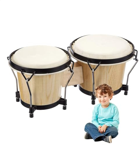 Bongo-trumma, Bongo-trumma för barn – professionell trähandtrumma | utbildningspercussionsinstrument för nybörjare av proffs, 15 cm och 18 cm bongos