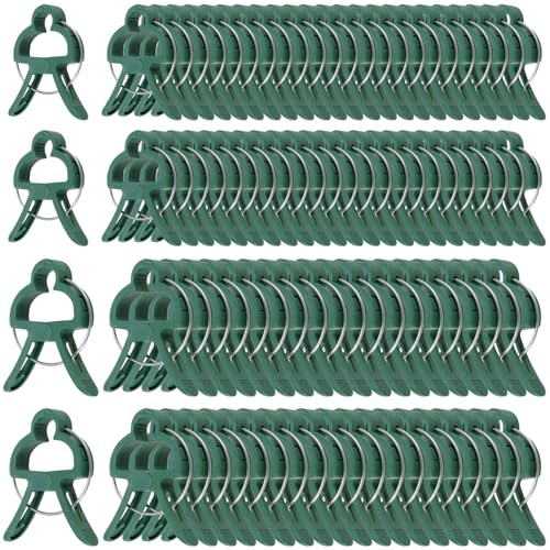 SYUTBOU 200 Stück Pflanzenklammern Set, 4,5 x 6cm und 3 x 4,5cm Pflanzenclips, Grün Tomatenklammern für Tomaten, Gartenpflanzen