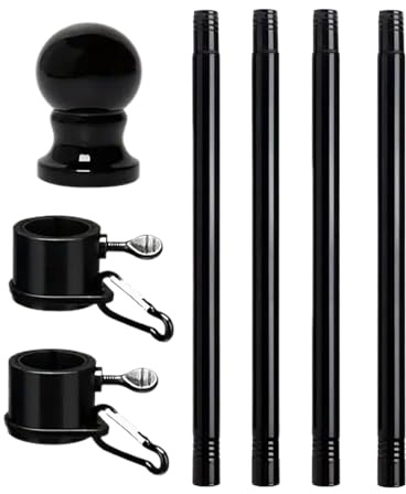 Flaggenmast – Set mit verstellbaren Fahnenmasten aus Edelstahl, Wandmast mit Montagehalterung aus Edelstahl, Set mit Fahnenmasten für Haus, Garten, Hof, Auto,