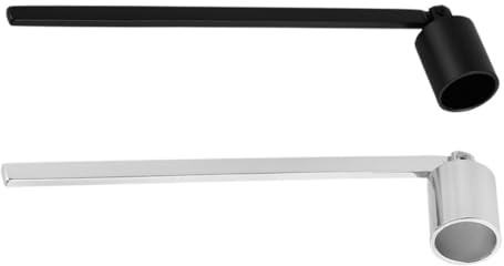 DECORNIJIA 2 Pezzi Spegnicandele in Lega con Manico Lungo Estintori Portatili per Candele Profumate Tea Light e Aromaterapia Nero e Argento Eleganti per Uso Domestico