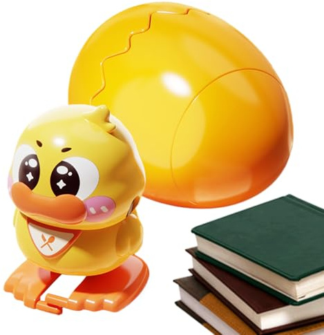 kinrguiyuez Wind-up Duck Bouncing Egg Toy,Cute Animal Walking Hopping Hatching,Encourage Active Play, Hand-Eye Coordination, Lightweight, Portable, Easy To Operate