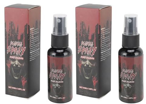 Spray de sangre falsa lavable 2 x 50 ml efecto realista | ingredientes suaves con la piel, para cosplay teatro y Halloween, pintura corporal realista, formato portátil
