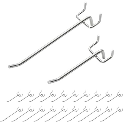 GWEOR 20 x verkstad perforerad panel, verktygskrokar, perforerad verktygskrok, verktygskrokar för försäljningsdisplay (15 cm, 10 cm)