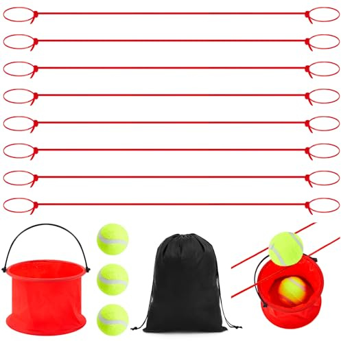 Soulchen 13 Pcs Team Building Game with Buckets and Balls Set Family Fun Group Games Challenge Outdoor Team Building Activities for Game Sports Day Activity Family Night or Party (Red)