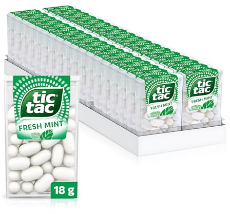 tic tac fresh mint – Erfrischende Minz-Dragees mit intensivem Minzgeschmack – Praktische Vorratspackung – Erfrischung für unterwegs und zwischendurch – Bonbons für frischen Atem – 36 x 18 g Packungen