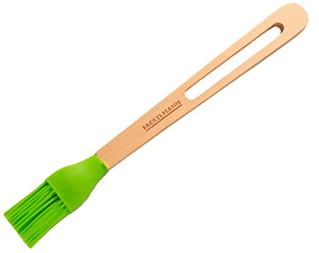 Fackelmann Backpinsel FAIR, Grillpinsel aus FSC-zertifizierter Buche, Küchenhelfer zum Backen (Farbe: Braun/Grün), Menge: 1 Stück