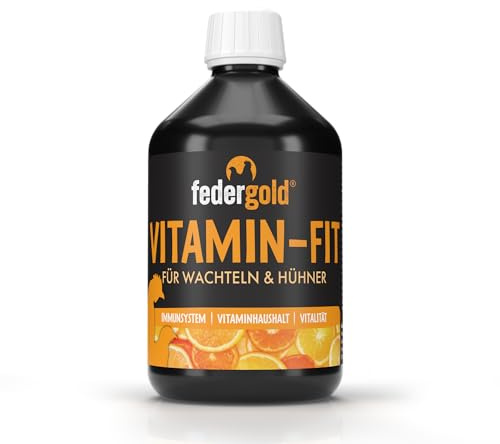 federgold Vitamin-Fit 500ml Geflügel Vitamine flüssig | Multivitamin A B D3 E K3 B12 – Vitamine für Immunsystem, Legephase, Wachstum & Vitalität bei Geflügel
