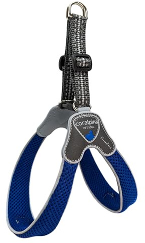 Coralpina Hunde- und Welpengeschirr, italienisches Design, hochwertig, weiches Airmesh, Größe S, Blau (Electric Blue)