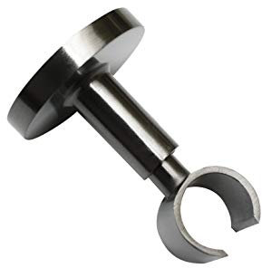 Gardinia Supporto da soffitto con Piastra di Fissaggio in Metallo, Binario Singolo, Aperto, incl. Kit di Montaggio, Serie Chicago, Ø 20 mm, Titano
