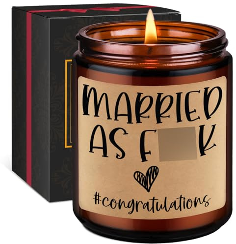 GSPY Scented Candles - Newly Wed Gifts for The Couple, Funny Wedding Gifts for Newlyweds, Married Couple - Wedding Congratulations Presents, Honeymoon, Married Present for Bride, Groom