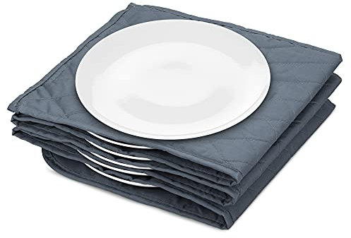 Navaris Chauffe assiette - Chauffe assiette électrique 200W avec câble 1m75 - Couverture en tissu pour chauffer environ 10 plats Ø32 cm - Gris
