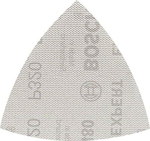 Bosch Professional 5x Mallas de lija Expert M480 (para Madera dura, Pintura sobre madera, 93x93 mm, grano 320, accesorios Lijadora delta)